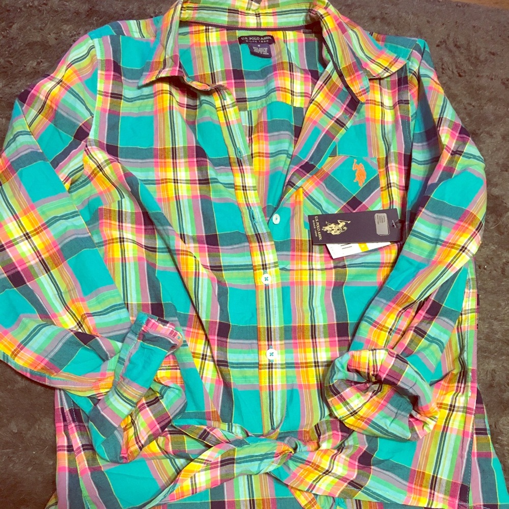 Plaid Polo button up